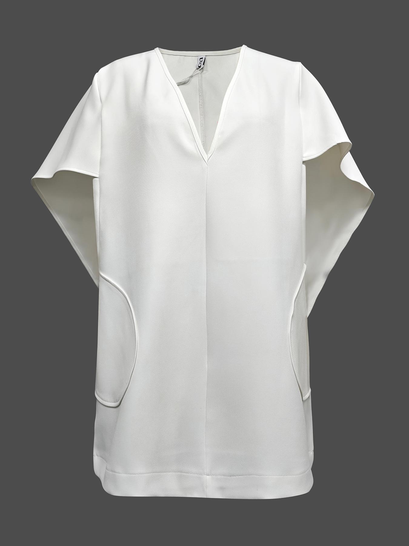 Half Sleeves Loose Solid Color Deep V-Neck Mini Dresses Product Image