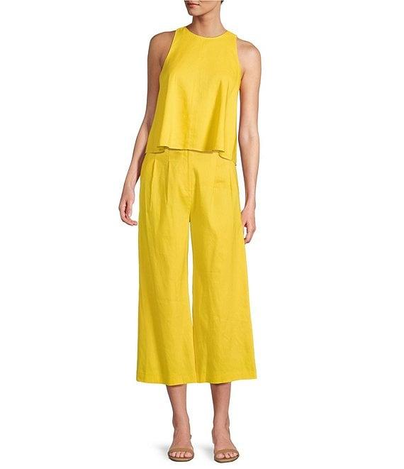 Antonio Melani Audrey Stretch Linen Round Neck Coordinating Blouse Product Image