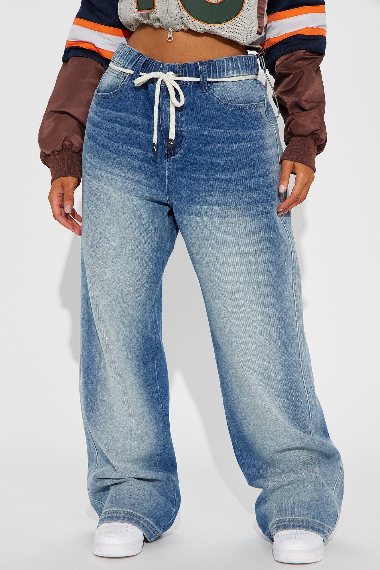 Maeve Tie Waist Wide Leg Jeans - Medium Wash Product Image