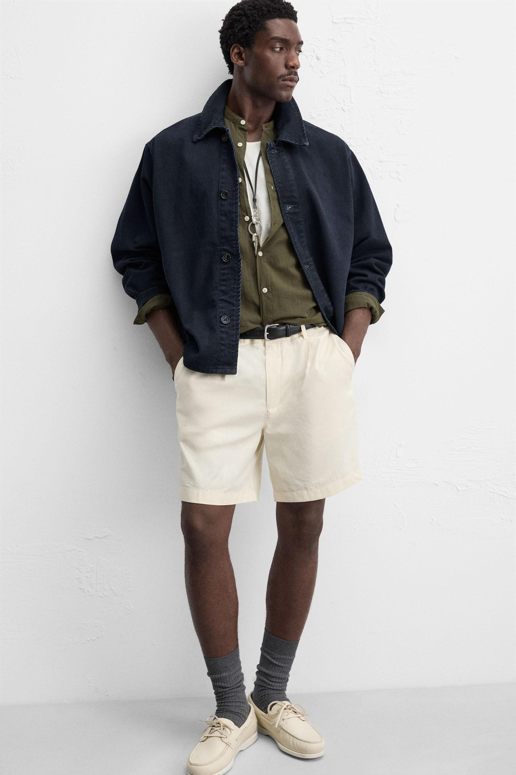 PLEATED REGULAR FIT BERMUDA SHORTS Product Image