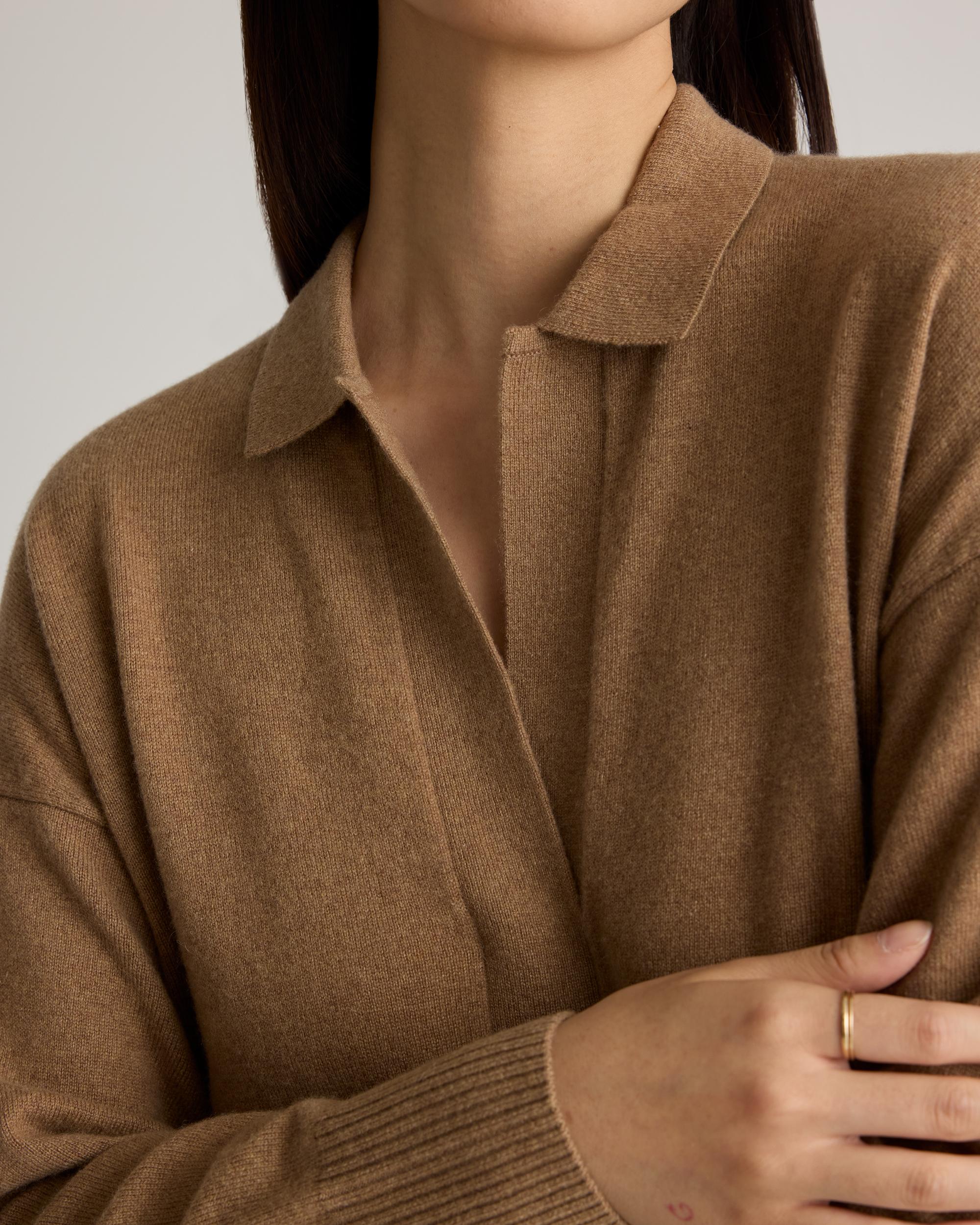Quince | Women's Mongolian Cashmere Polo Sweater Product Image