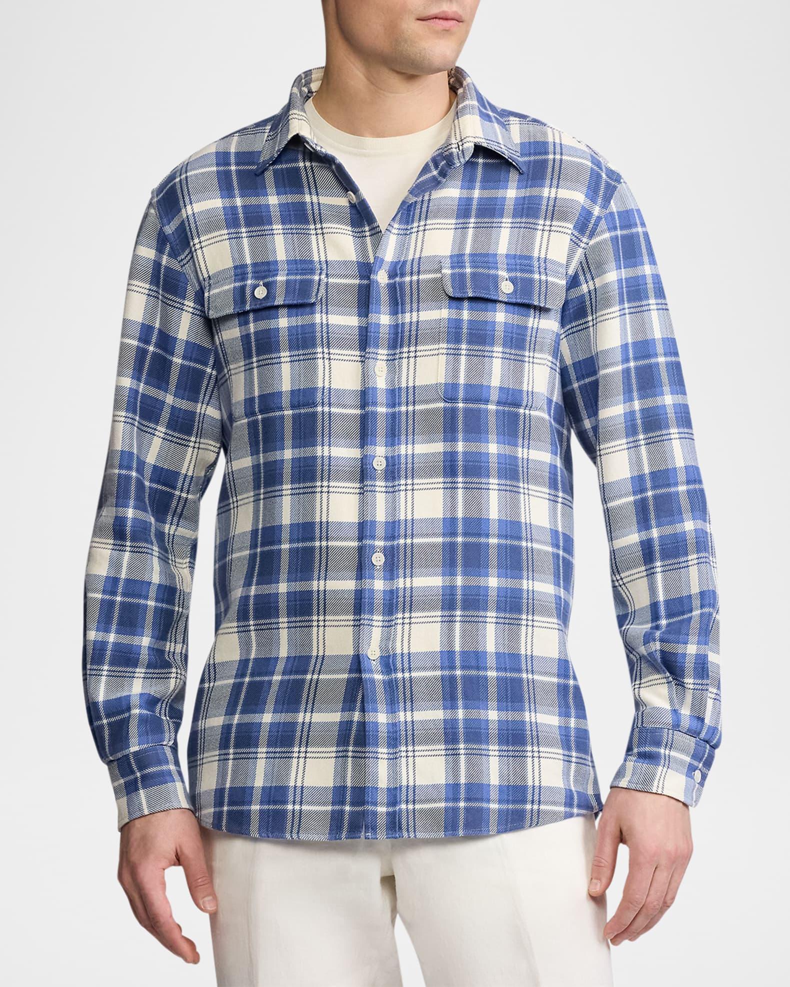 Men's Plaid Twill Sport Shirt Product Image