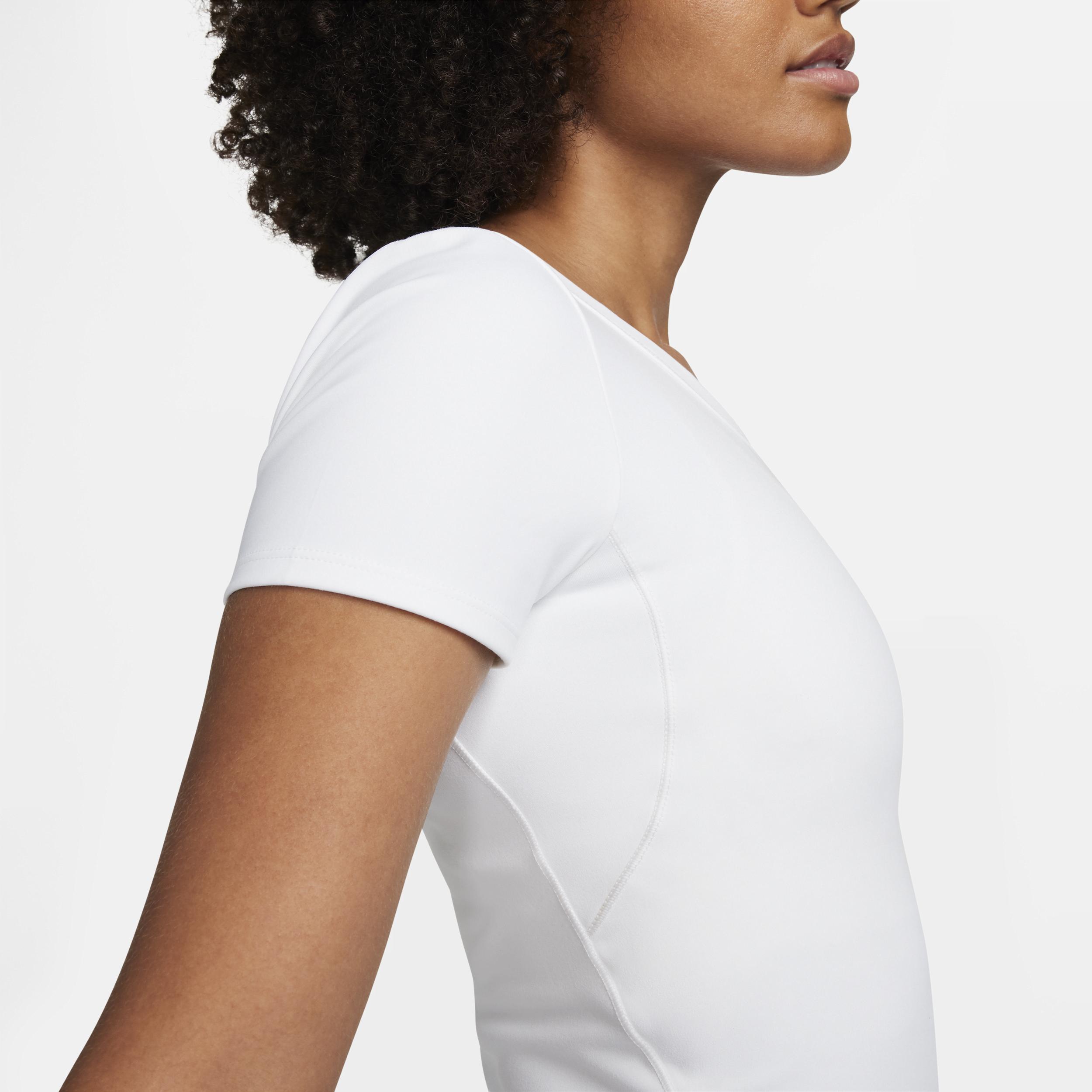 Nike Womens One Fitted Dri-FIT Short-Sleeve Cropped Top | FN2804-100 Product Image