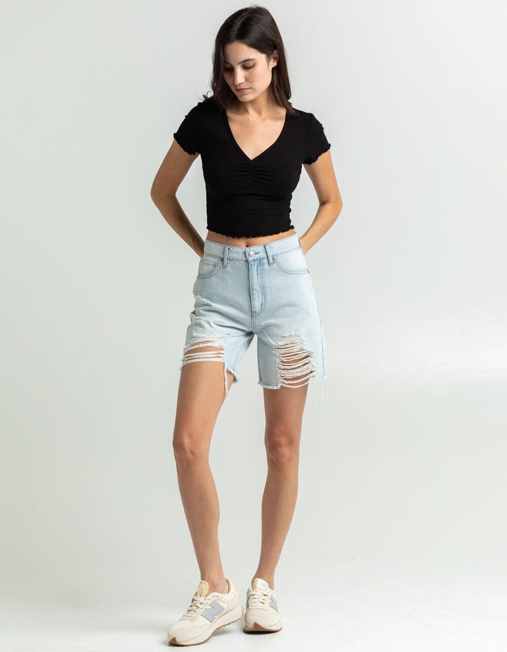 RSQ Womens Boyfriend Shorts - LIGHT WASH Product Image