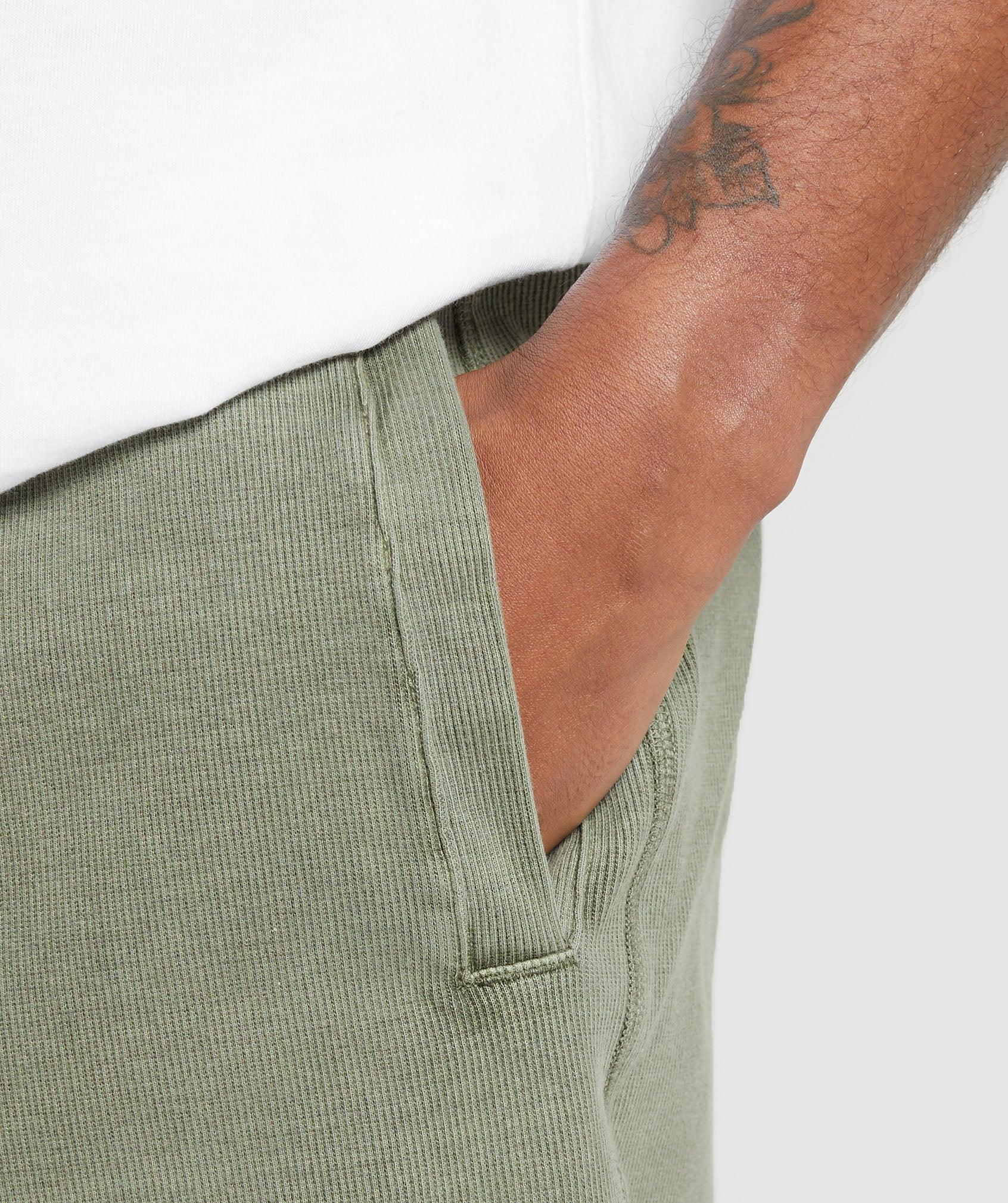 Gymshark Heavyweight Ribbed Shorts - Unit Green Male Product Image