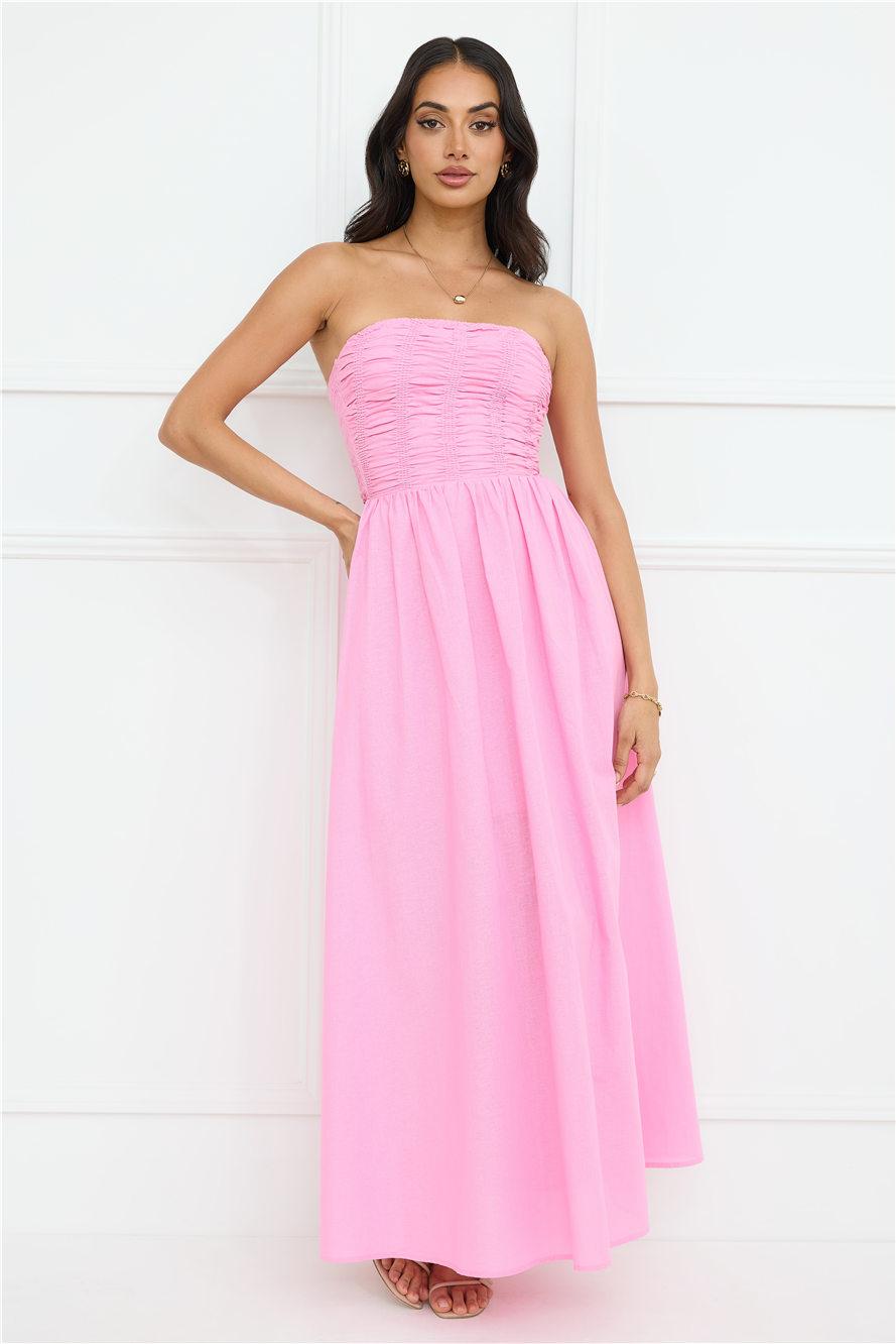 Luciana Strapless Maxi Dress Pink Product Image