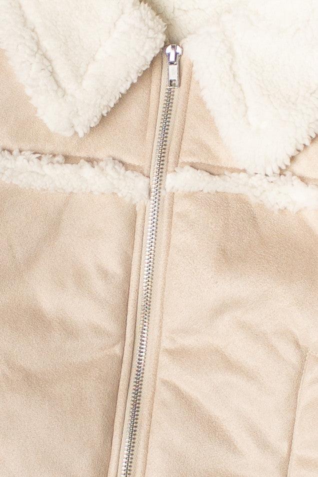 Faux Sherpa Suede Jacket Product Image