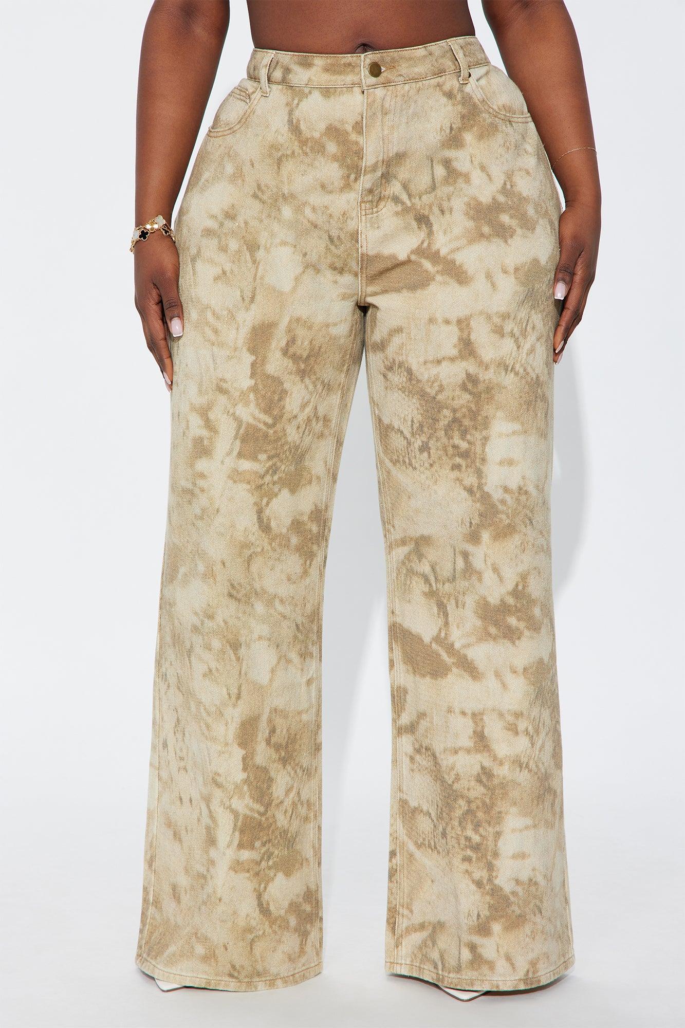 Kaline Wide Leg Washed Pant - Khaki/combo Female Product Image