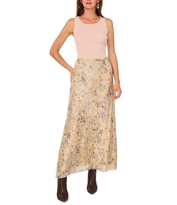 1. STATE Paisley Slip Maxi Skirt Product Image