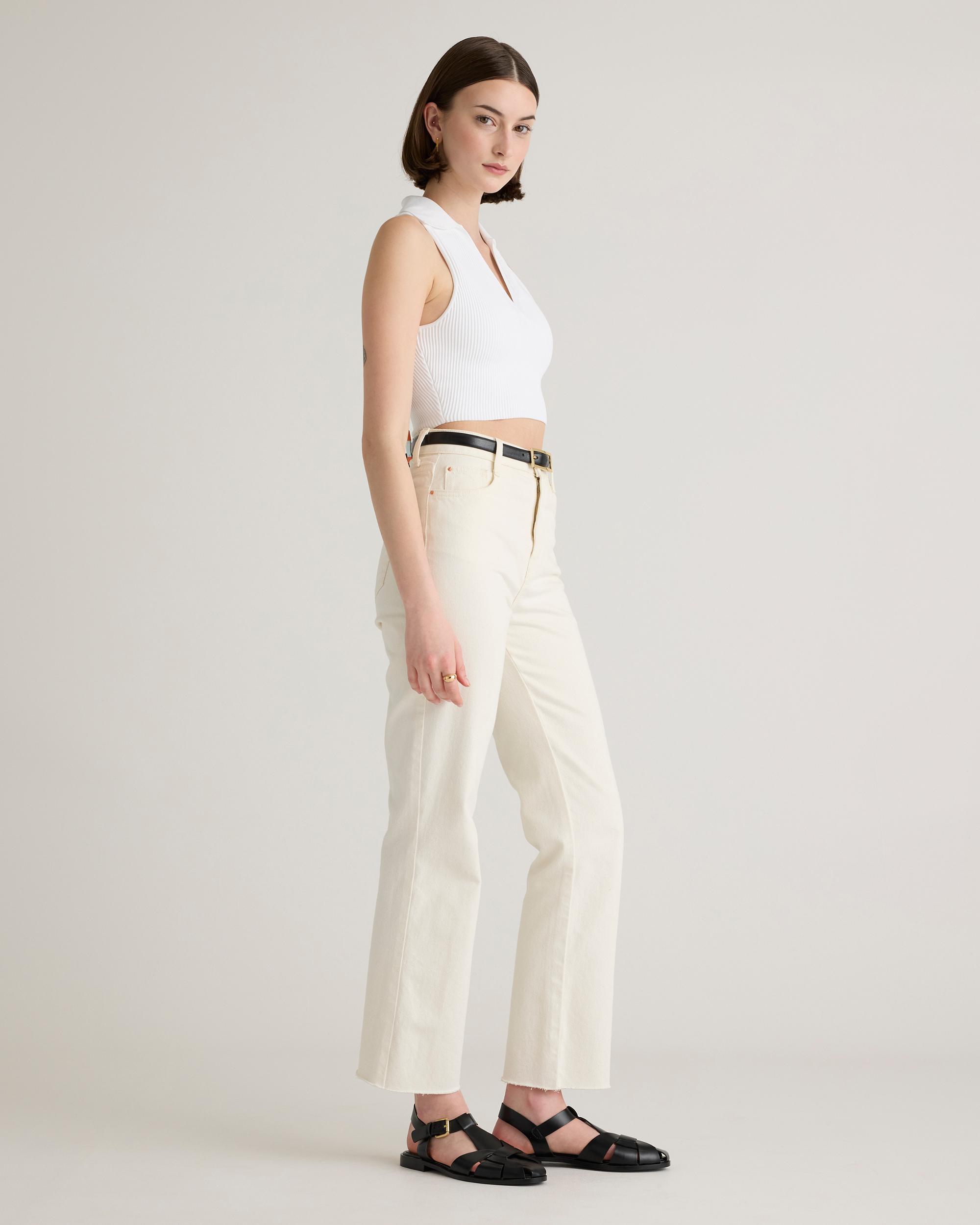 Quince | Women's Cropped Polo Ribbed Knit Tank Top Size XS, Recycled nylon/polyester/spandex Product Image