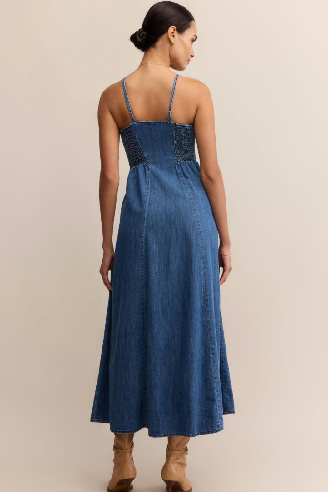 Angel Eyes Denim Midi Dress Product Image