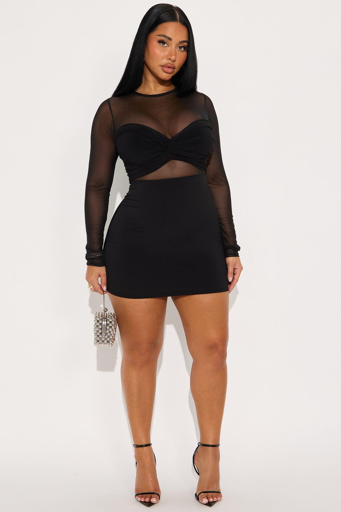 All I Need Sheer Mesh Mini Dress - Black Female Product Image