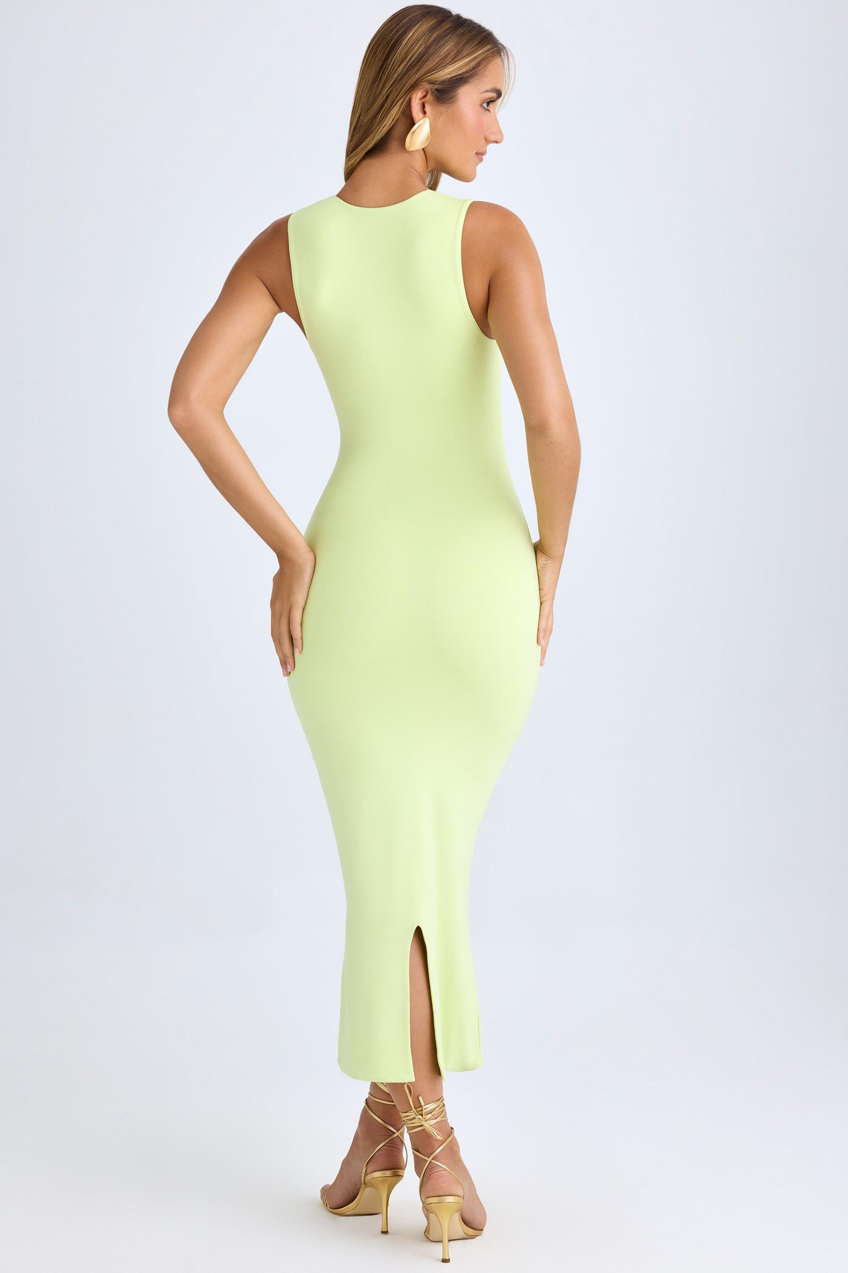 Square Neck Midi Dress in Matcha Green Product Image
