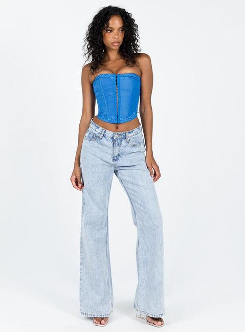 Yamie Bustier Top Blue Product Image