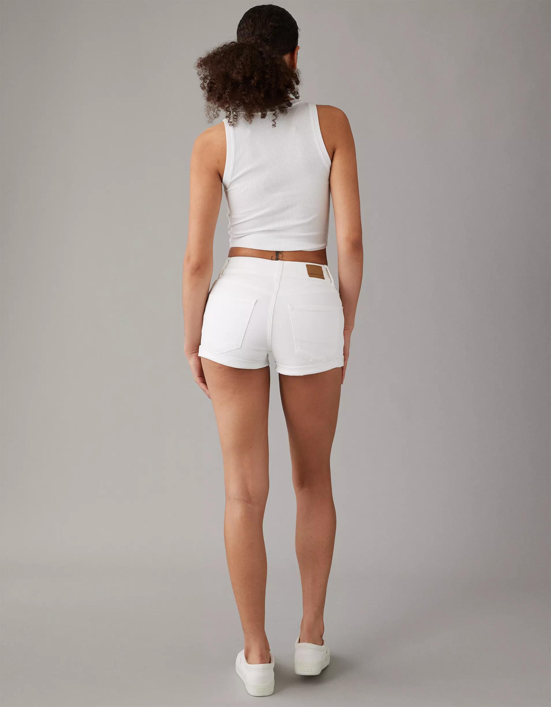 AE Next Level Curvy High-Waisted Denim Short Short Product Image