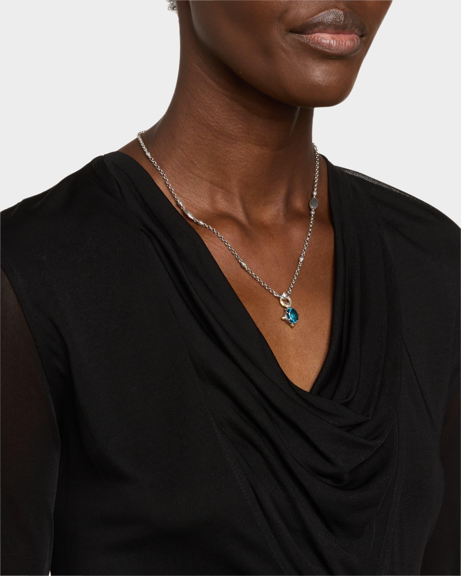 Kyma London Blue Topaz and White Sapphire Statement Necklace Product Image