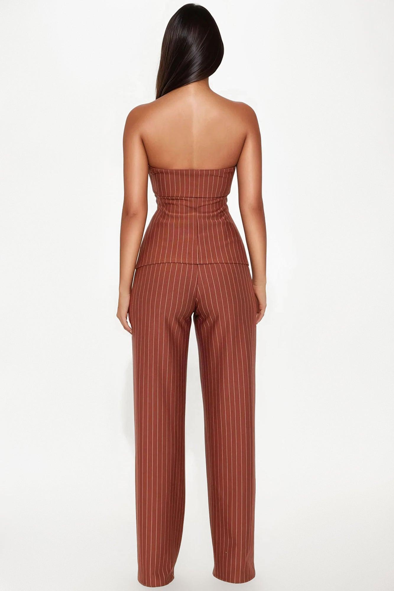 Office Beauty Pant Set - Brown Female Product Image