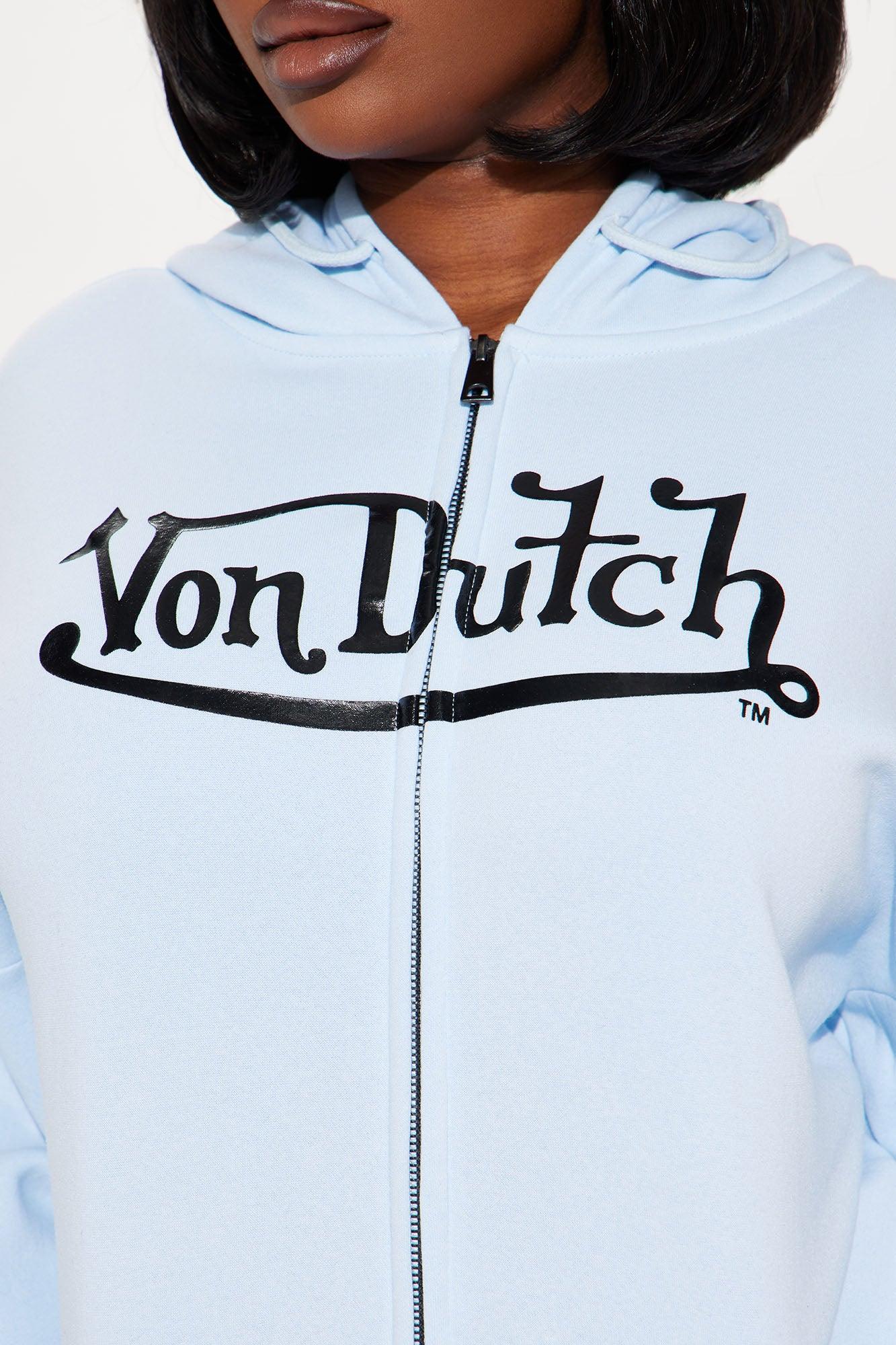 Von Dutch Classic Zip Front Hoodie - Blue/Black Product Image
