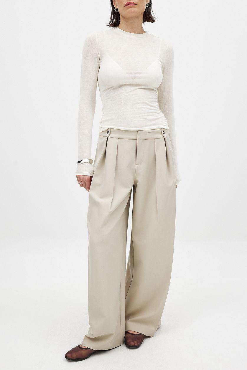 Mid Waist Suit Pants Product Image