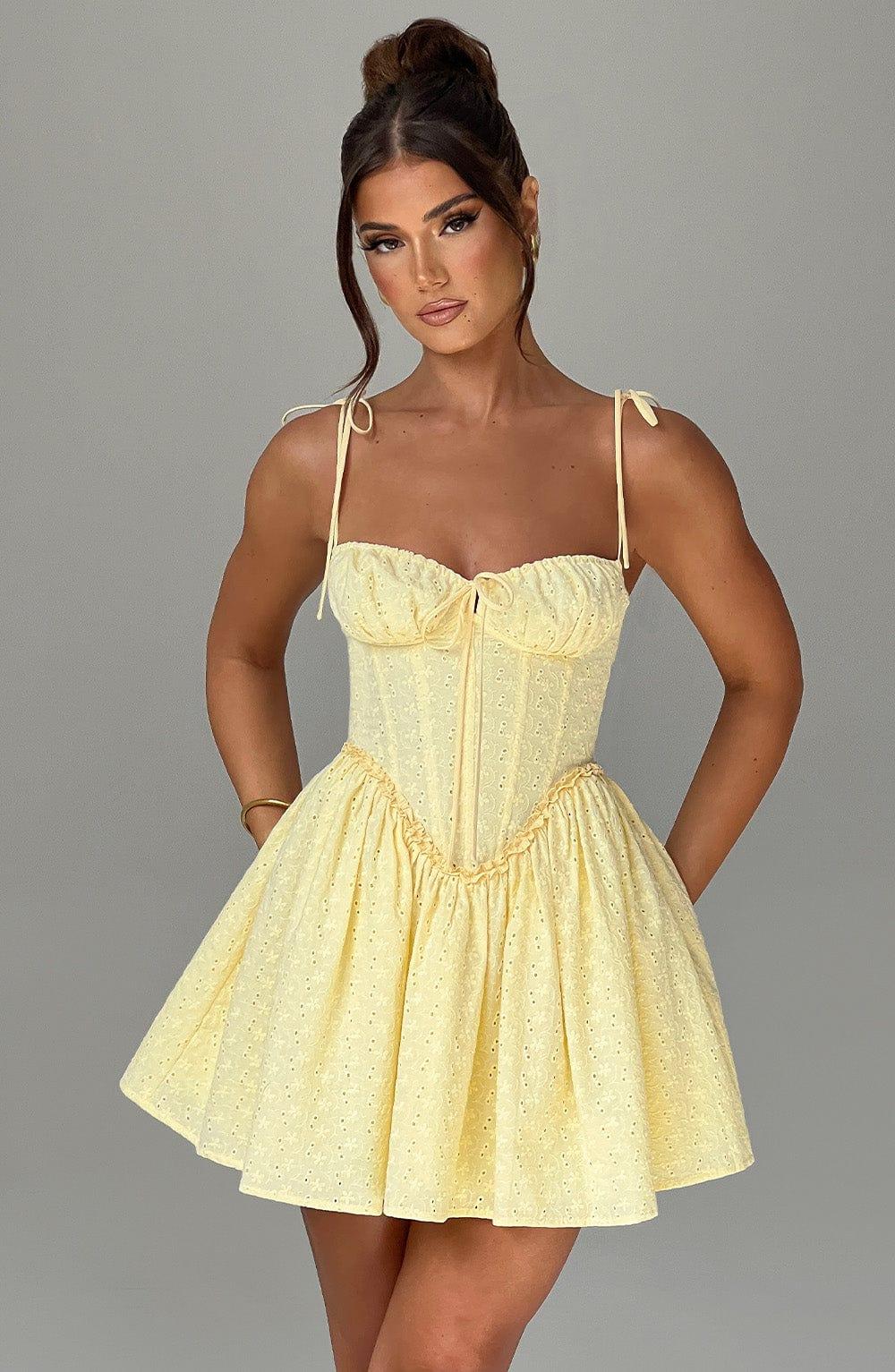 Phoebe Mini Dress - Lemon Product Image