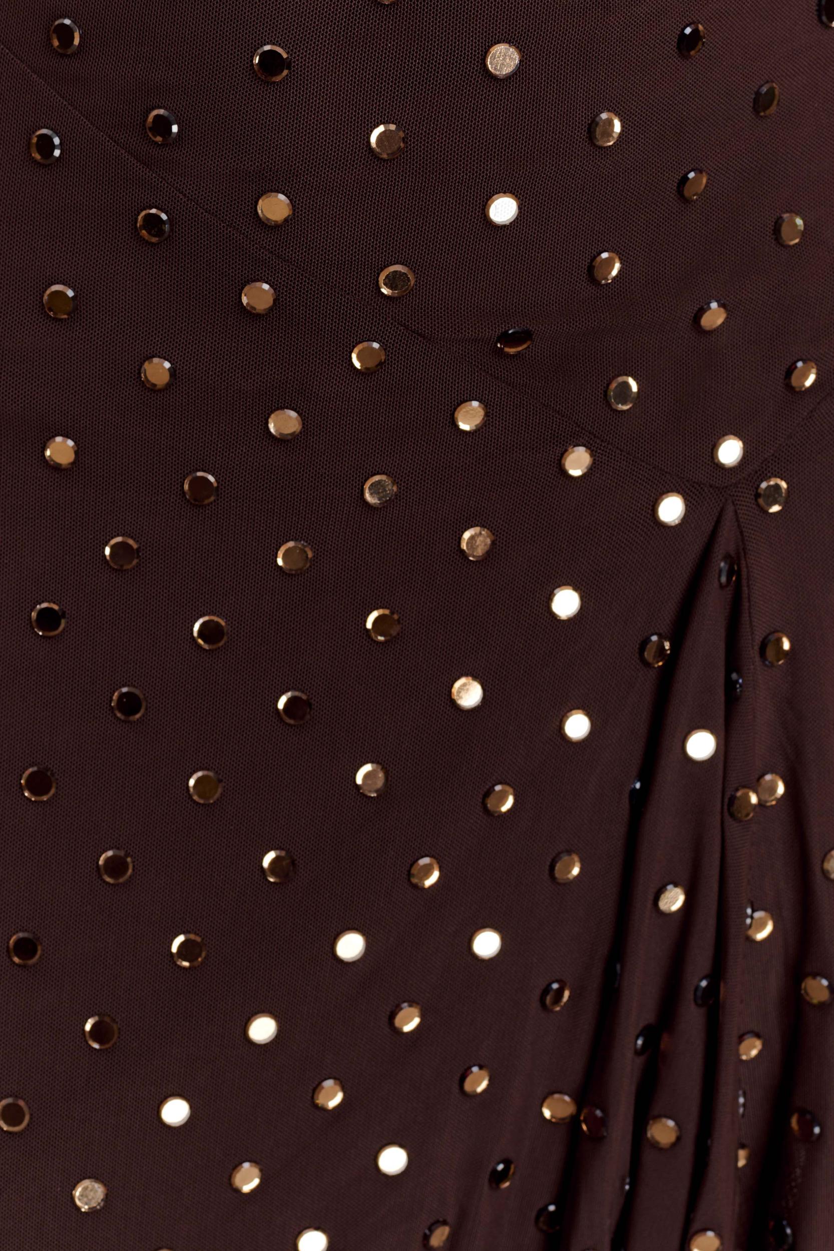 Zahra Diamante Cowl Mini Dress - Chocolate Product Image