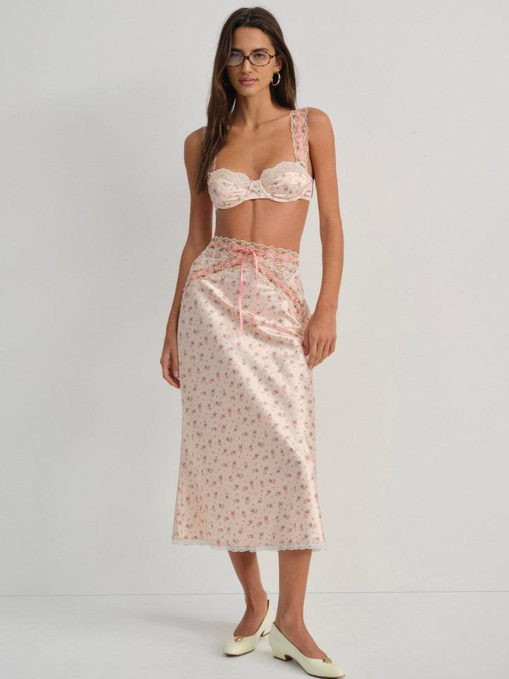 Peaches & Cream Midi Skirt — Peach Product Image