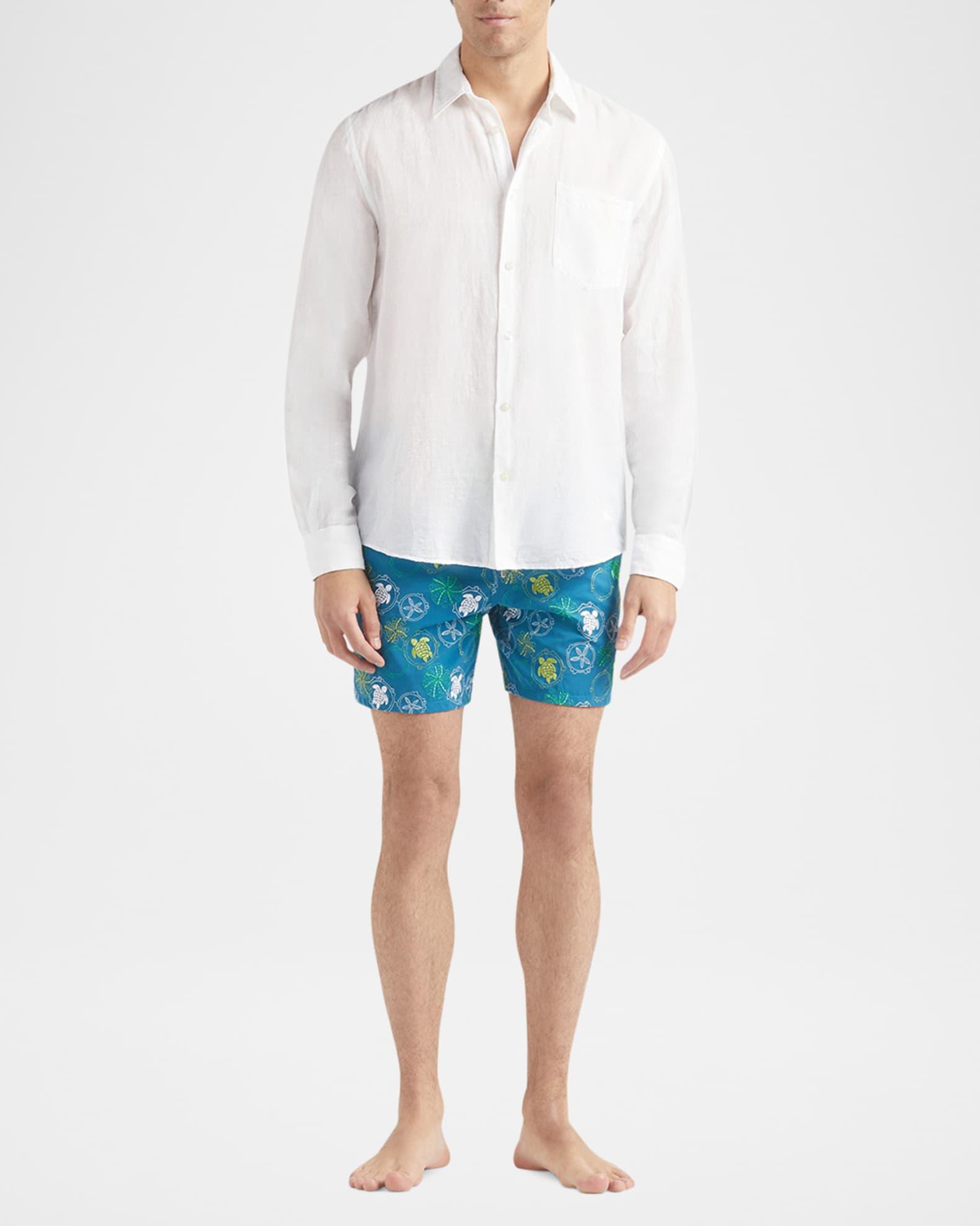 Vilebrequin Men's Solid Linen and Cotton Shirt Product Image