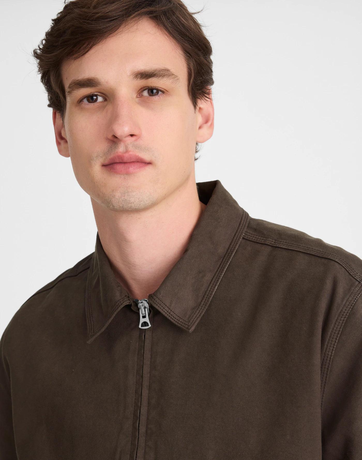 Zip-Front Jacket in Cotton Canvas Product Image
