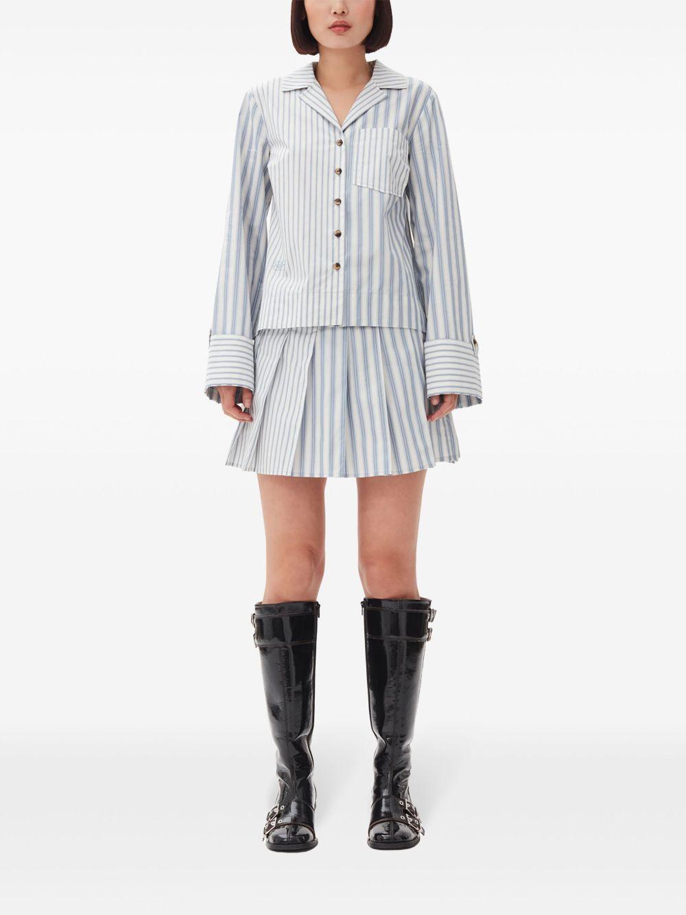 stripe-print cropped poplin shirt Product Image