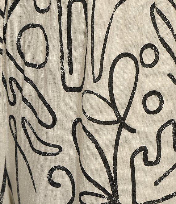 Every Abstract Print Linen Blend High Rise Pull On Coordinating Shorts Product Image