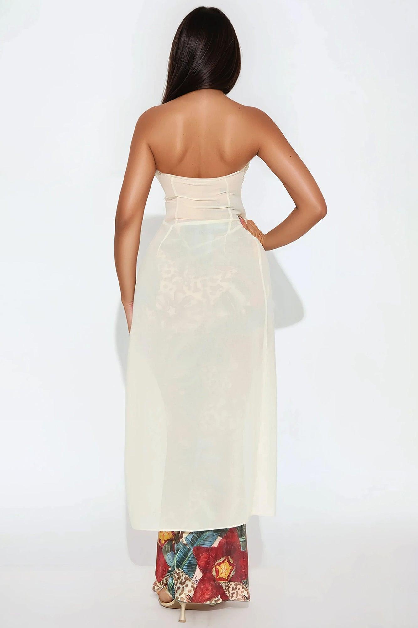 Candice Chiffon Halter Maxi Top - Yellow Product Image