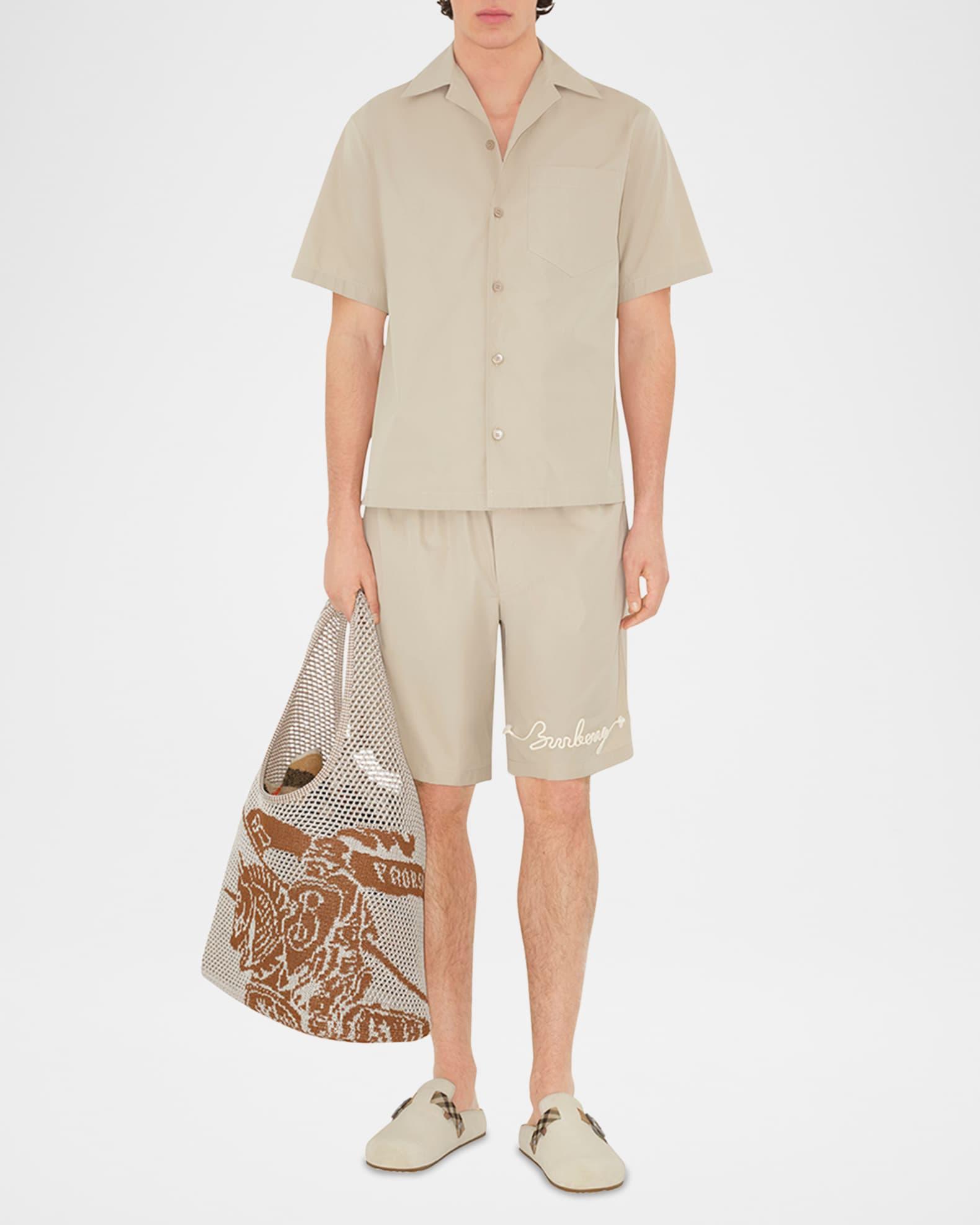 Men's Logo-Embroidered Camp Shirt Product Image