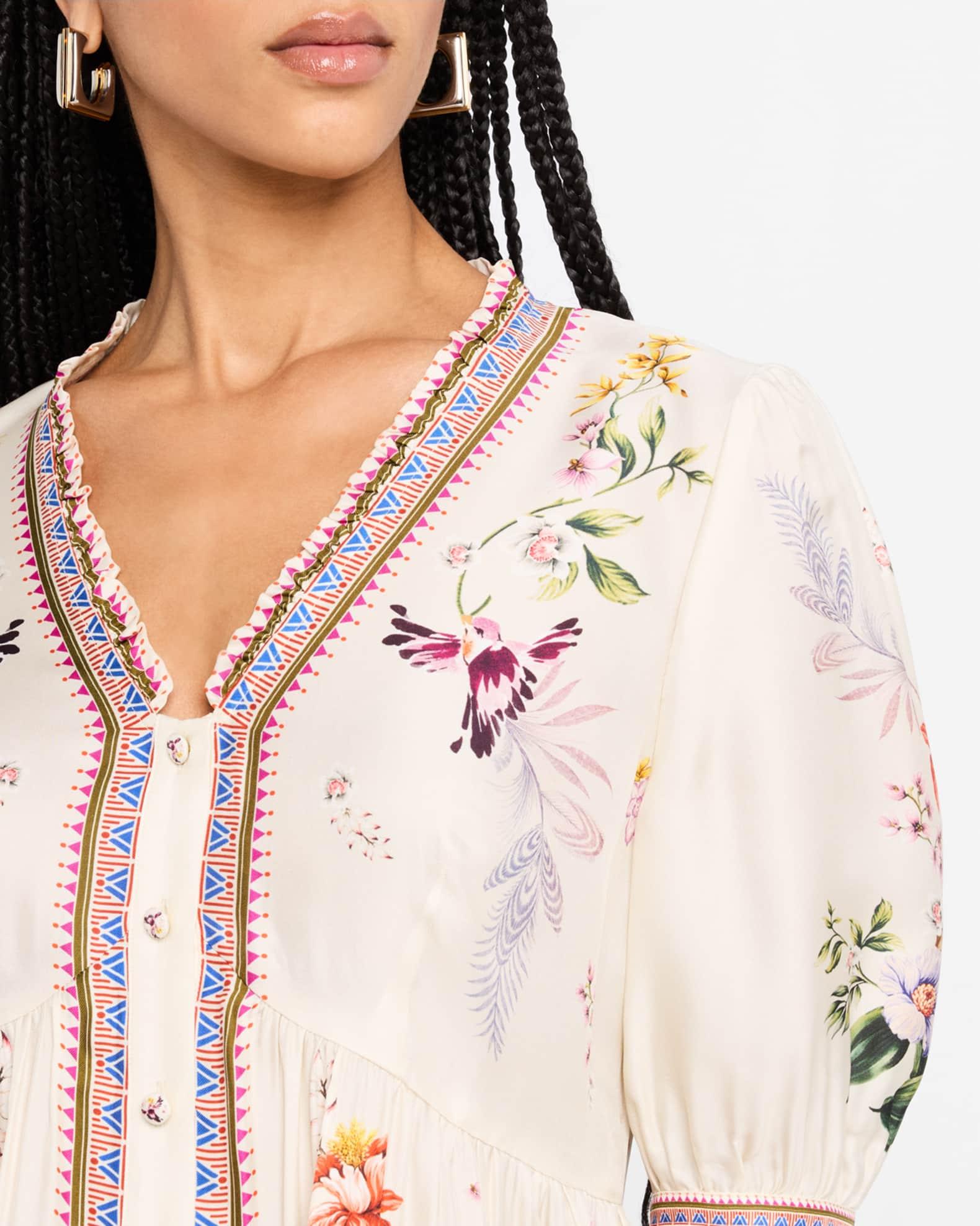 Loren Floral-Print Flounce Mini Dress Product Image