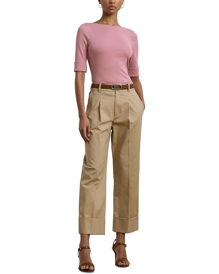 Stretch Cotton Boatneck Top Product Image