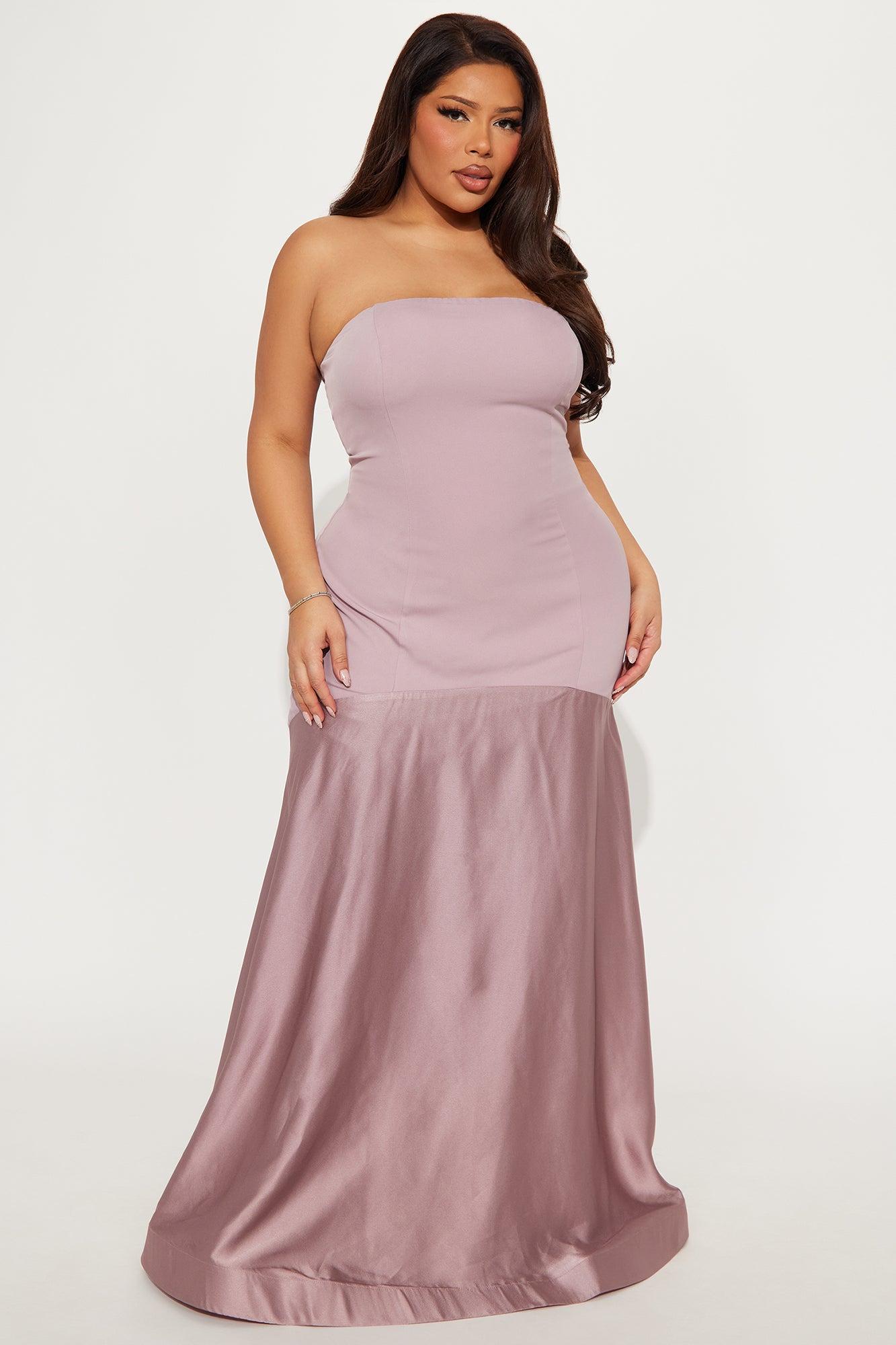 Leah Strapless Maxi Dress - Mauve Product Image