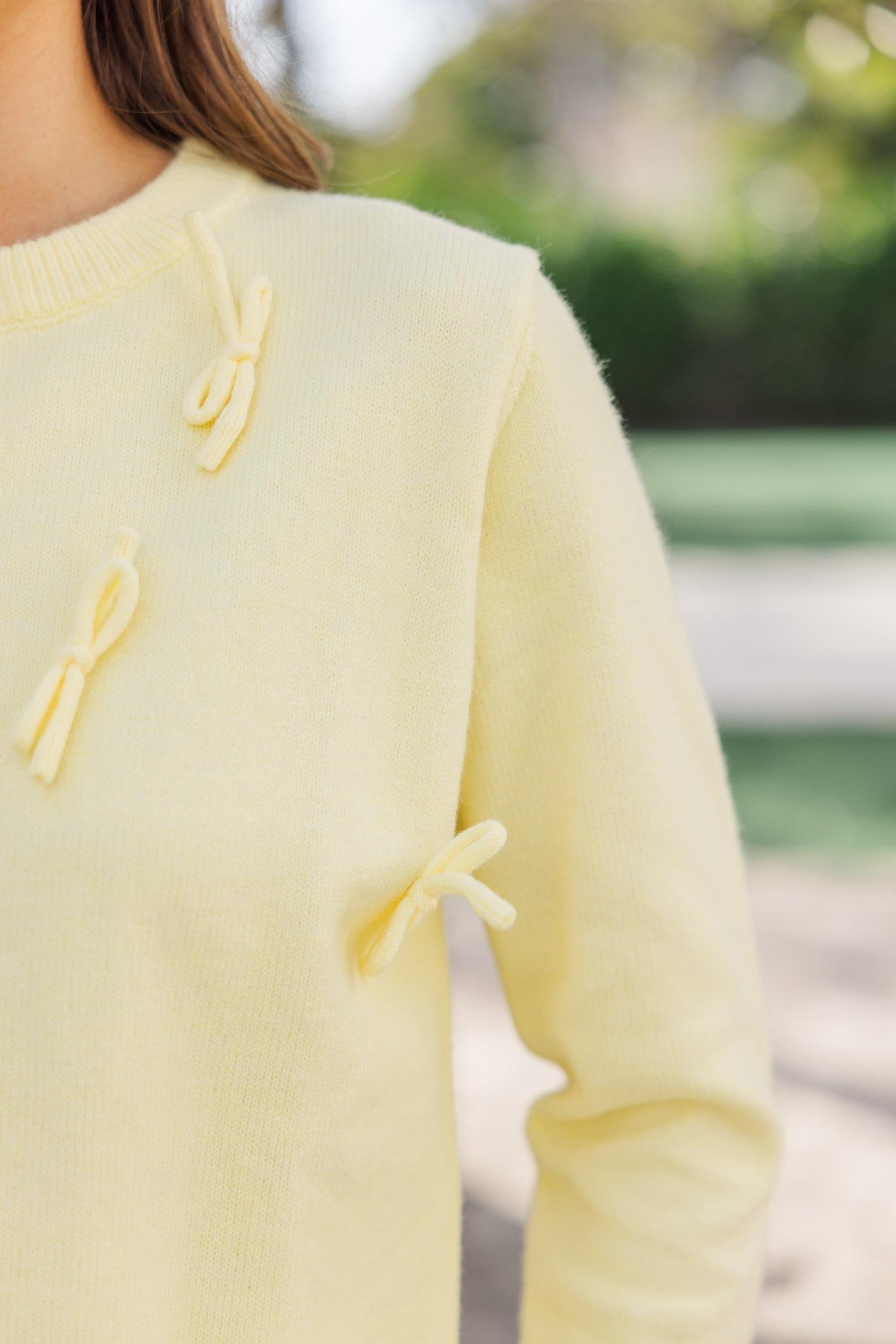 Just Ask Yellow Bow Detailed Cardigan Female Product Image