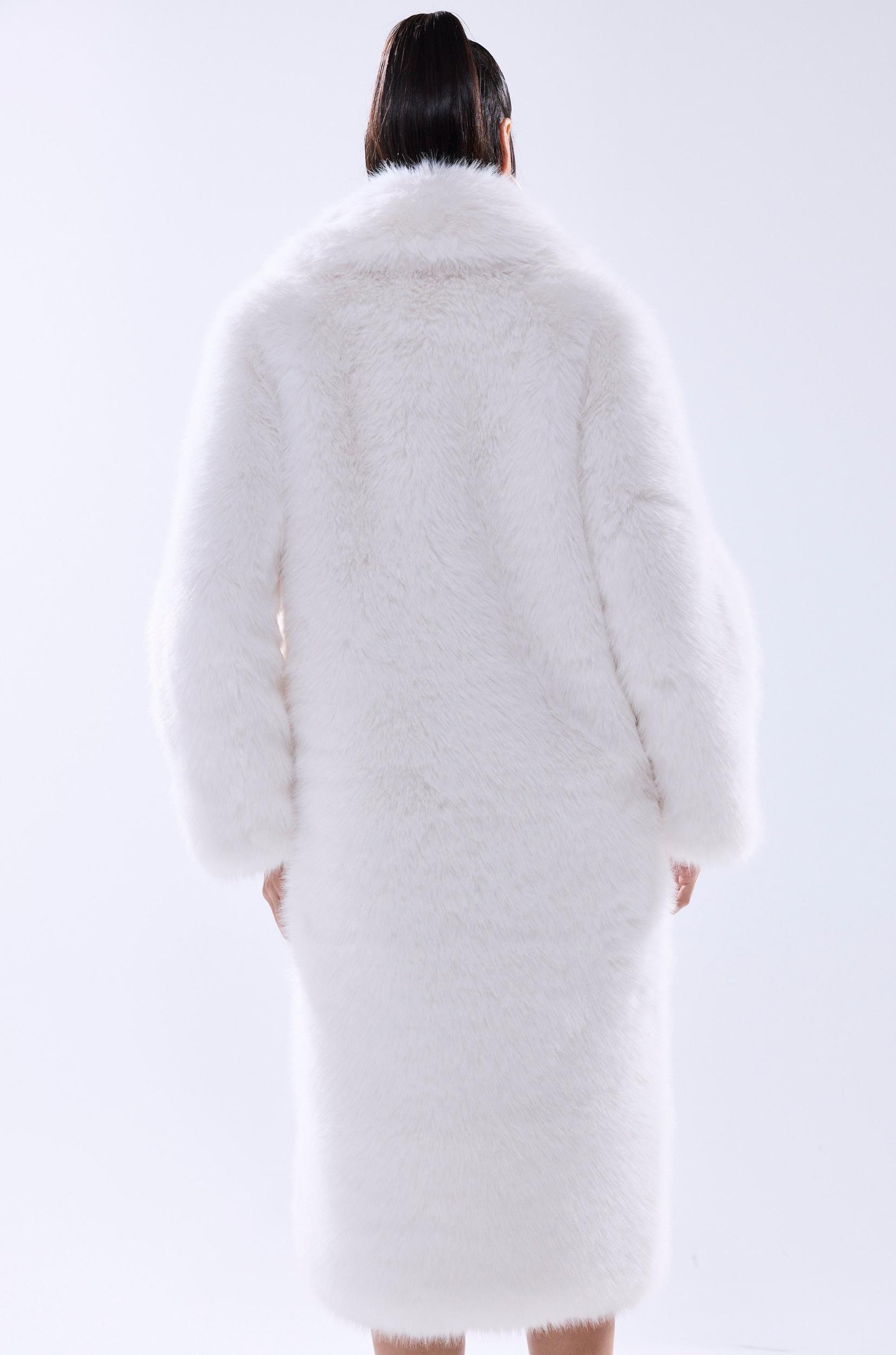 OSLO FAUX FUR COAT IN WHITE Product Image