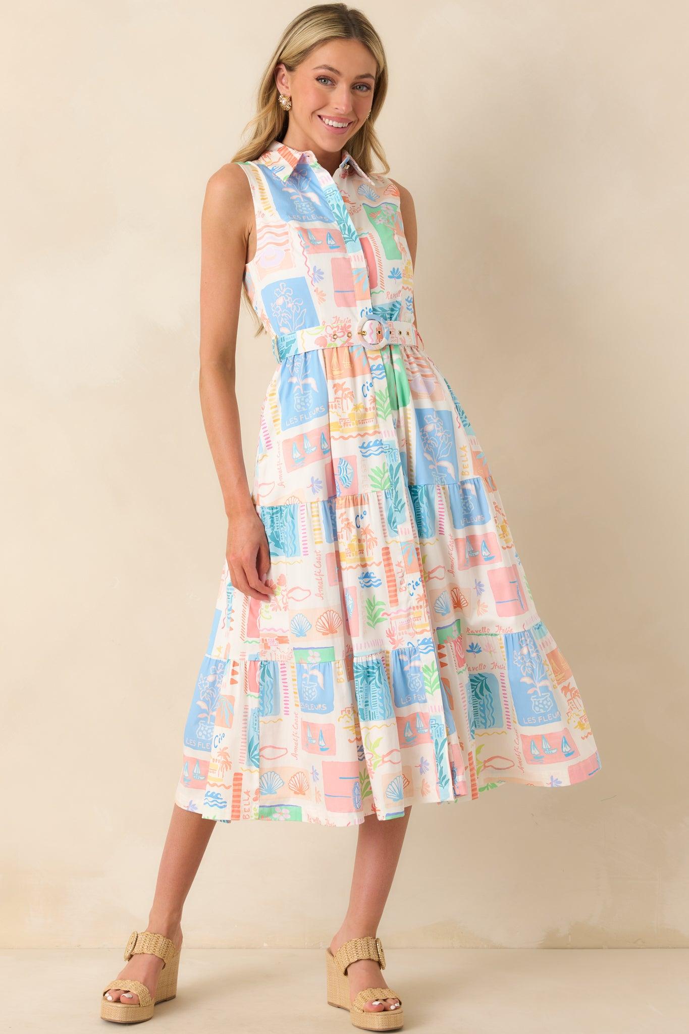 Prosperina Cara Multi Print Cotton Maxi Dress Product Image