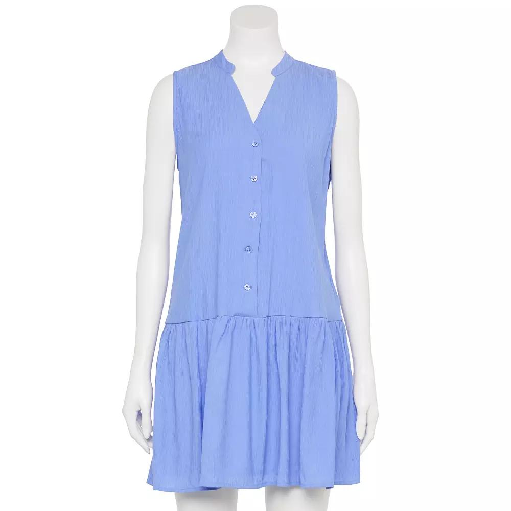 Women’s Nine West Adaptive Button Front Ruffle Hem Dress, Women's,  Product Image