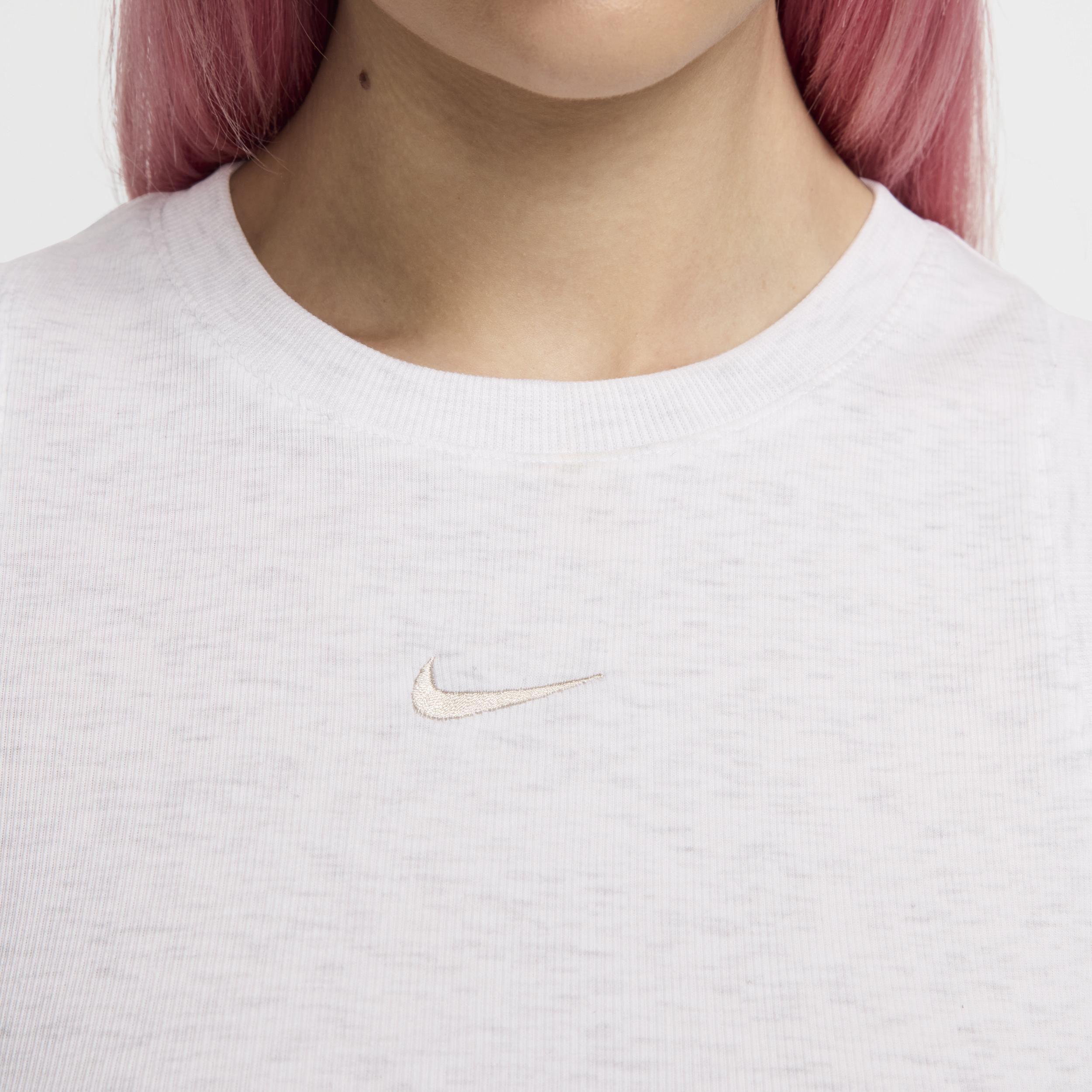 Womens Nike Sportswear Chill Knit Tight Cropped Mini-Rib Tank Top | FB8279-051 Product Image