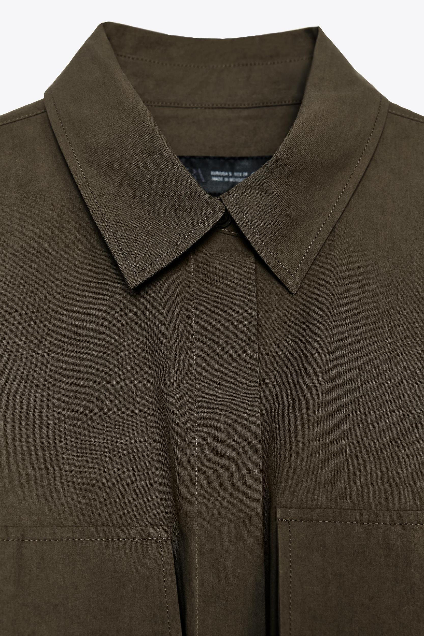 CROPPED SHIRT WITH POCKETS ZW COLLECTION Product Image