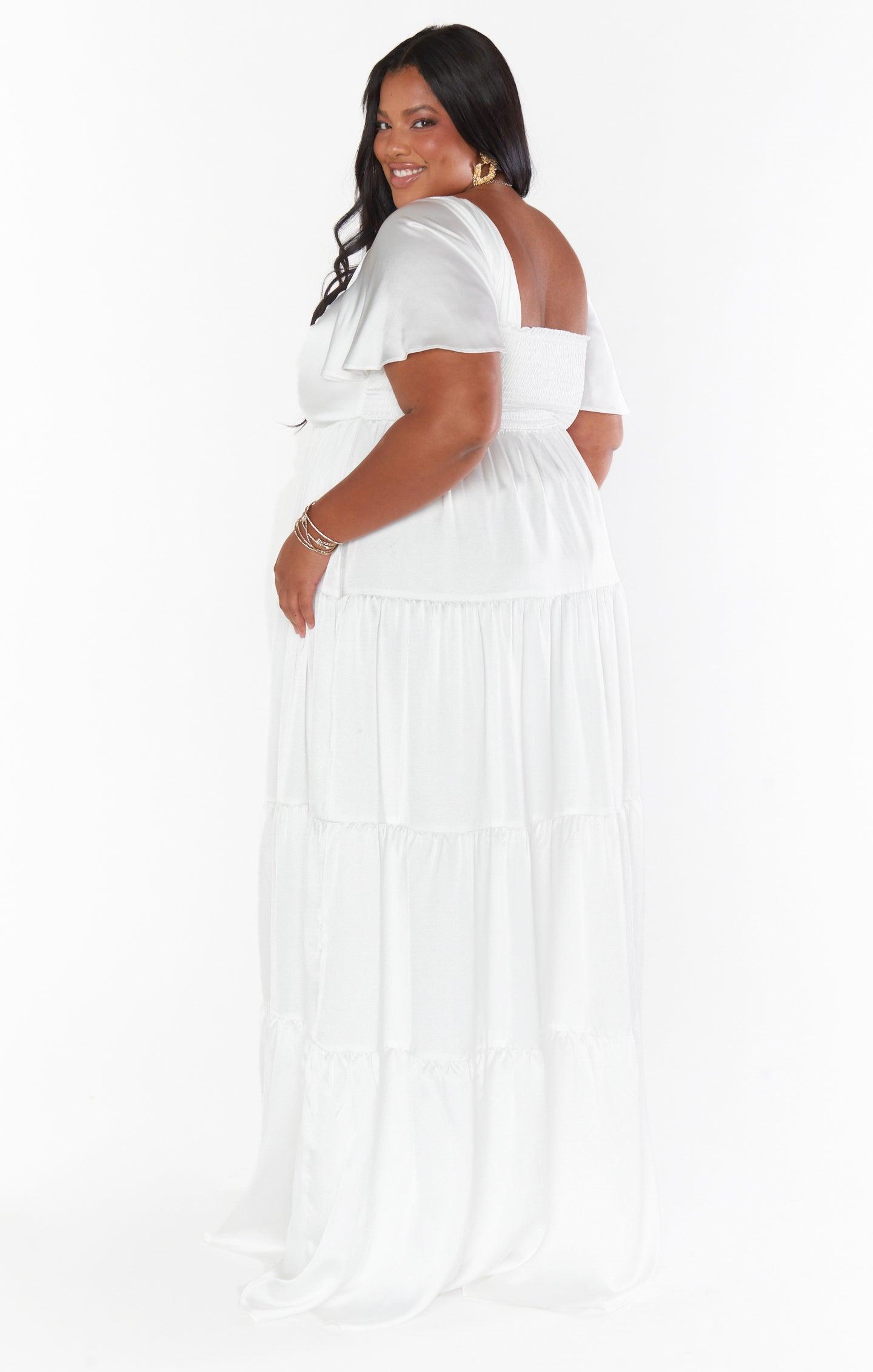 Nicole Maxi Dress ~ Ivory Luxe Satin Product Image