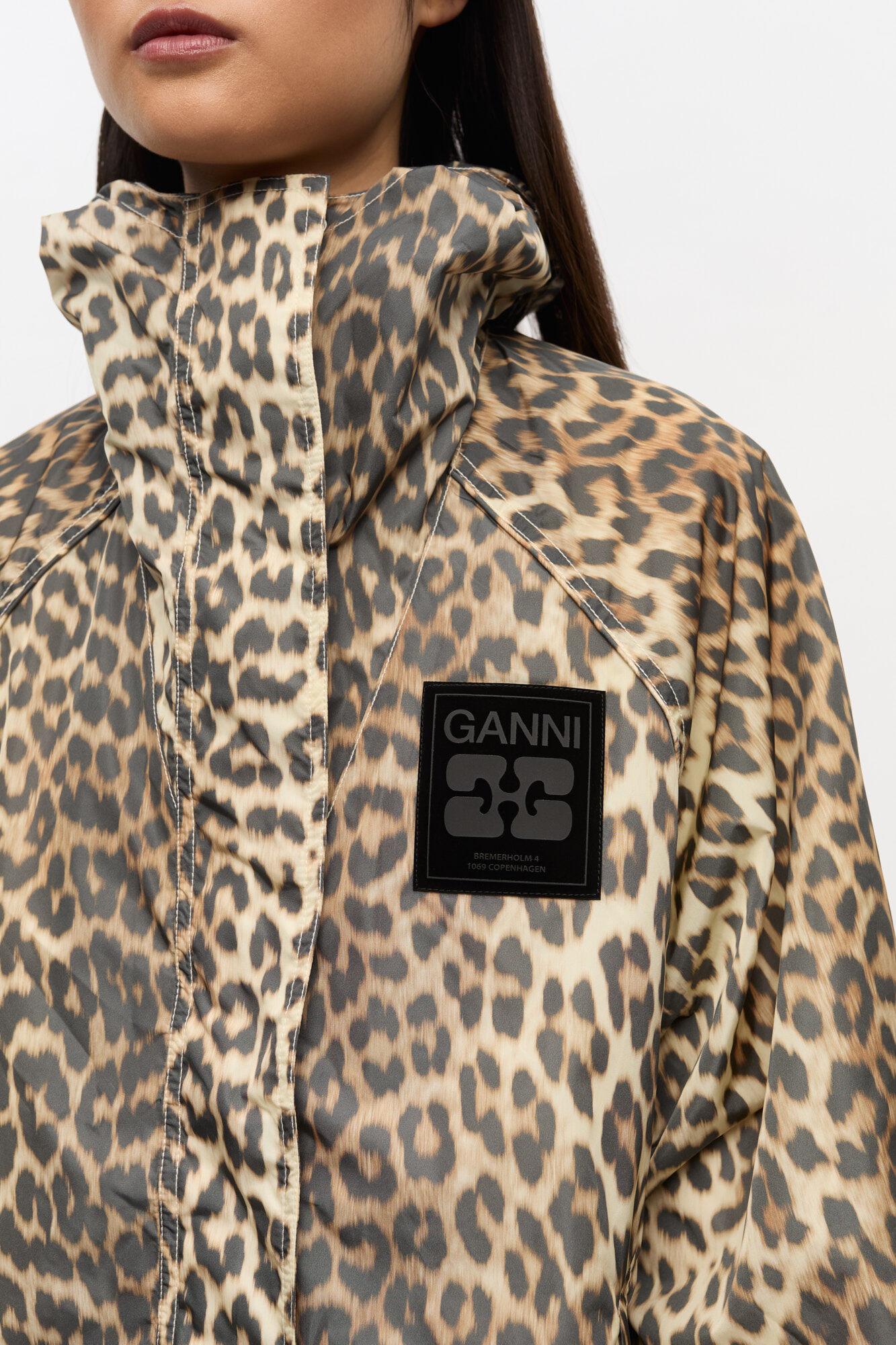 Leopard Print Nylon Jacket Product Image