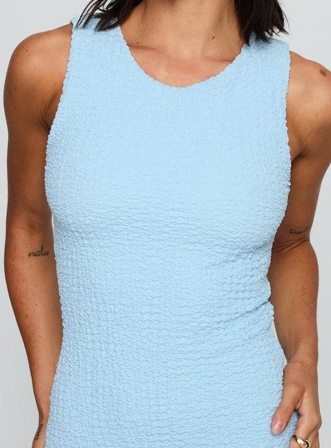 Corallie Textured Mini Dress Blue Product Image