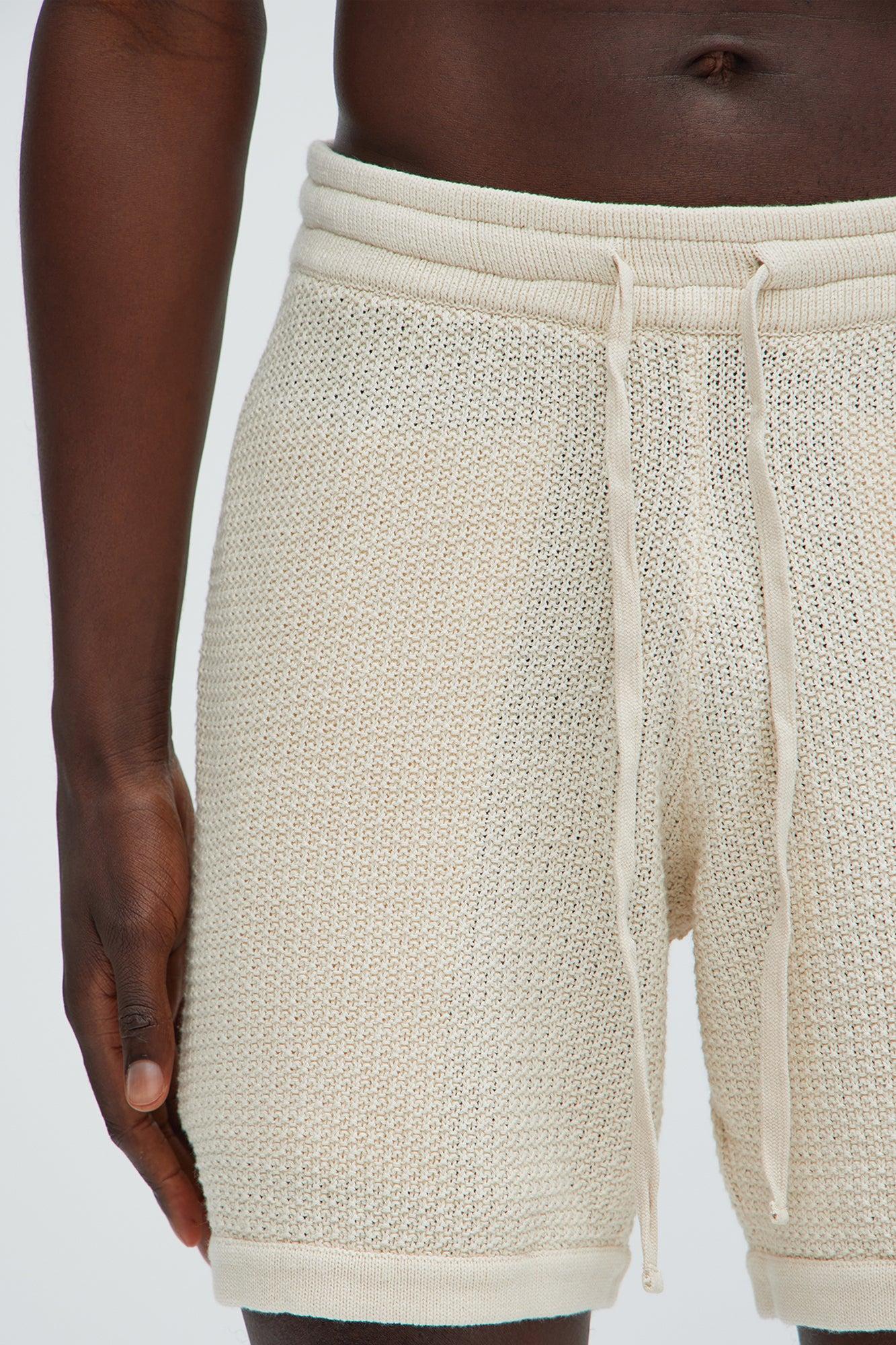Clay Textured Shorts - Cream Product Image