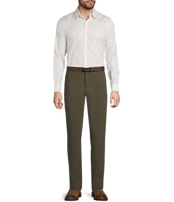 The Murano Show Collection Slim Fit Lightning Pattern Jacquard Long Sleeve Woven Shirt Product Image