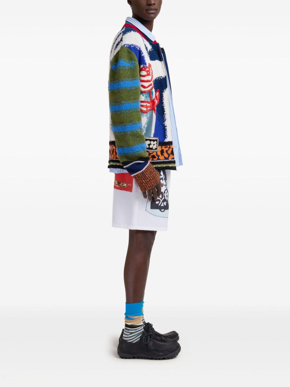 striped patchwork shirt Product Image