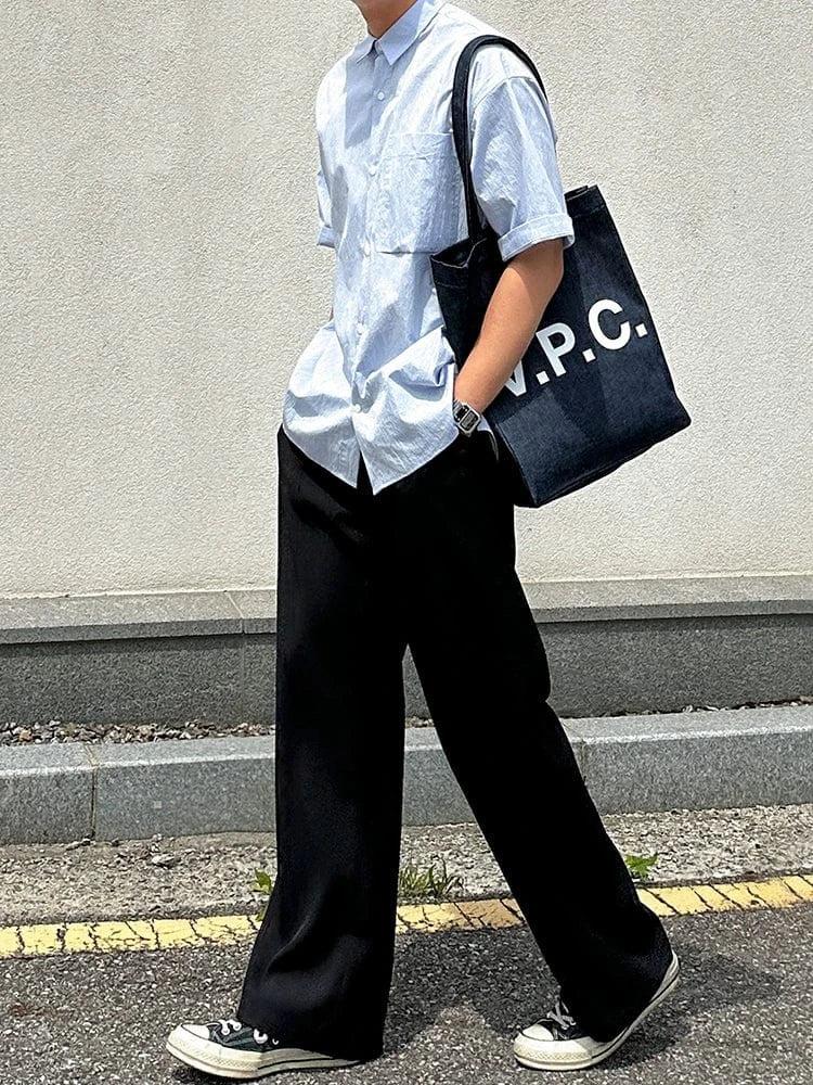 RT No. 18178 BLACK STRAIGHT CASUAL PANTS Product Image