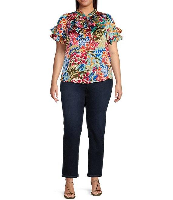 Sugarlips Plus Multi Floral Magic Moment Neck Tie Top Product Image