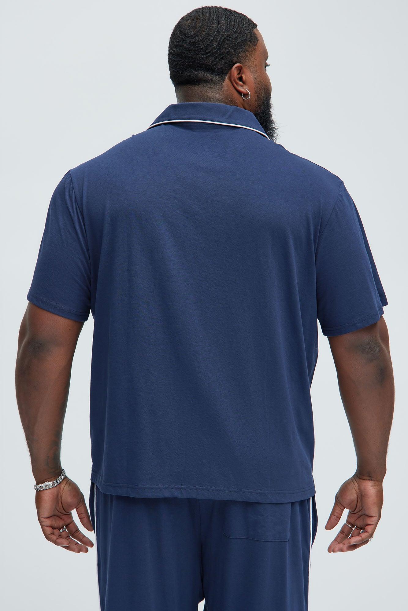 Modern Relaxed Pajama Short Sleeve - Navy Product Image